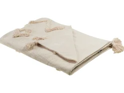 Manta Decorativa Em Algodao Creme 130 X 180 Cm Guna