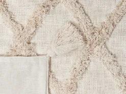 Manta Decorativa Em Algodao Creme 130 X 180 Cm Guna