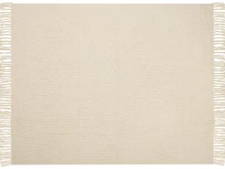 Manta Decorativa Em Algodao Creme 125 X 150 Cm Malu