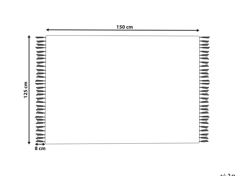 Manta Decorativa Em Algodao Creme 125 X 150 Cm Malu