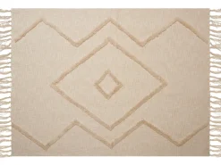 Manta Decorativa Em Algodao Creme 130 X 180 Cm Jaunpur