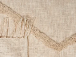 Manta Decorativa Em Algodao Creme 130 X 180 Cm Jaunpur