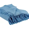 Manta Decorativa Em Algodao Azul Claro 125 X 150 Cm Khari