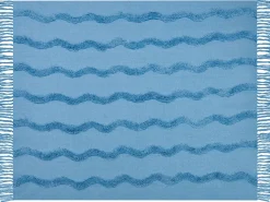 Manta Decorativa Em Algodao Azul Claro 125 X 150 Cm Khari