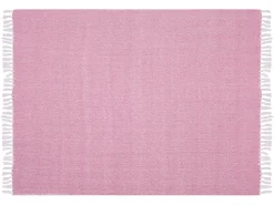 Manta Decorativa Em Algodao Rosa 130 X 160 Cm Tangier