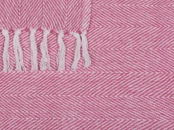 Manta Decorativa Em Algodao Rosa 130 X 160 Cm Tangier
