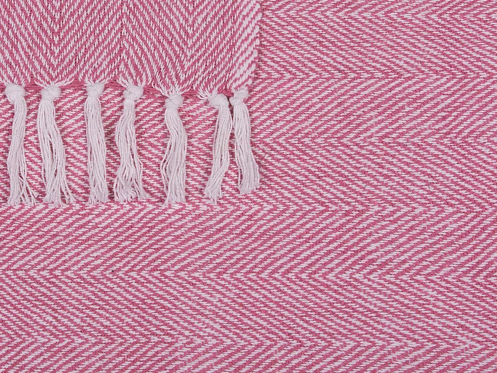 Manta Decorativa Em Algodao Rosa 130 X 160 Cm Tangier