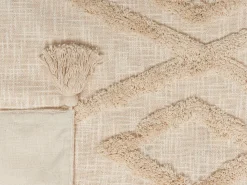 Manta Decorativa Em Algodao Creme 130 X 180 Cm Morbi