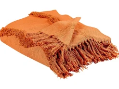 Manta Decorativa Em Algodao Laranja 125 X 150 Cm Khari