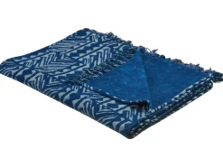 Manta Decorativa Em Algodao Azul Marinho 130 X 180 Cm Shivpuri