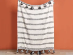 Manta Decorativa Em Algodao Creme 130 X 170 Cm Cayir