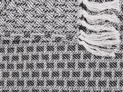 Manta Decorativa Em Algodao Preto E Branco 130 X 160 Cm Kiraman