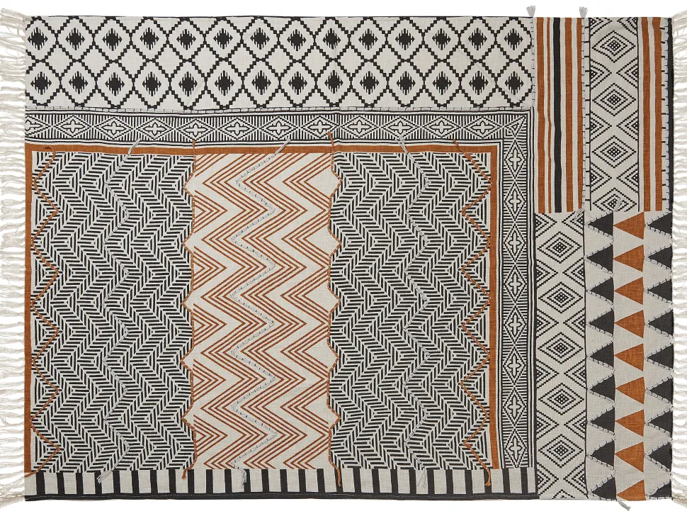 Manta Decorativa Em Algodao Multicolor 130 X 180 Cm Proddatur