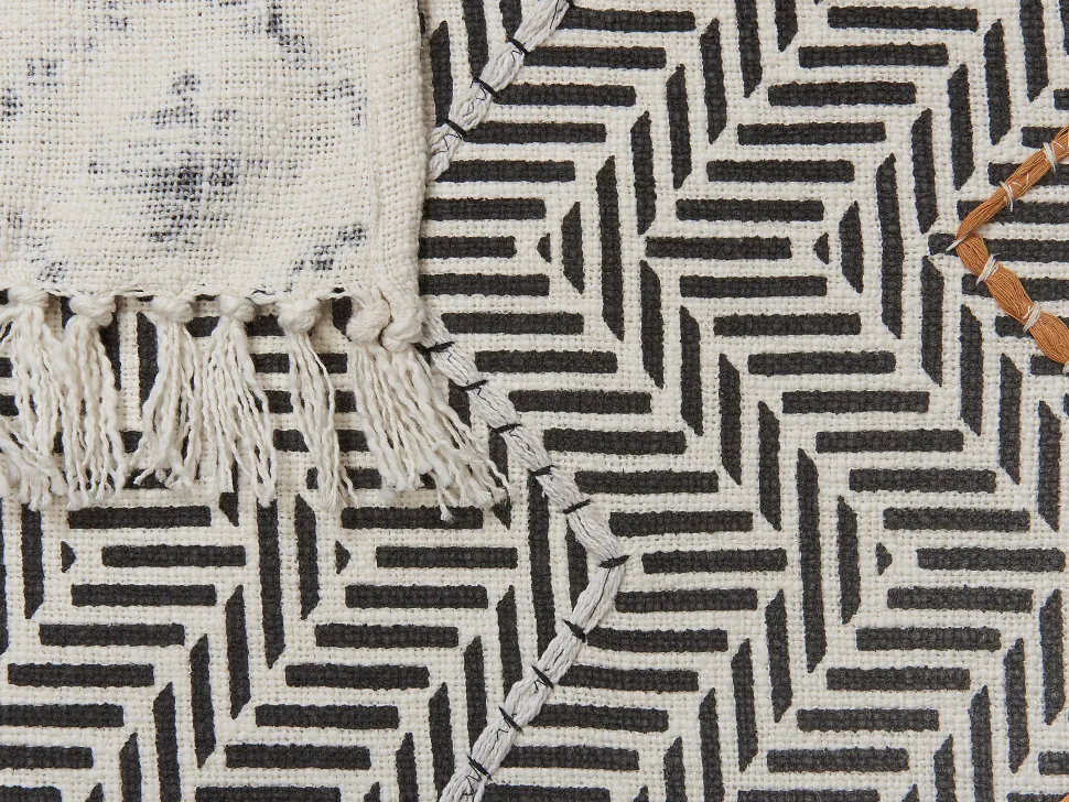 Manta Decorativa Em Algodao Multicolor 130 X 180 Cm Proddatur