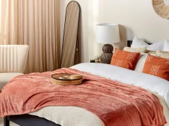 Manta Decorativa Vermelha 200 X 220 Cm Bayburt