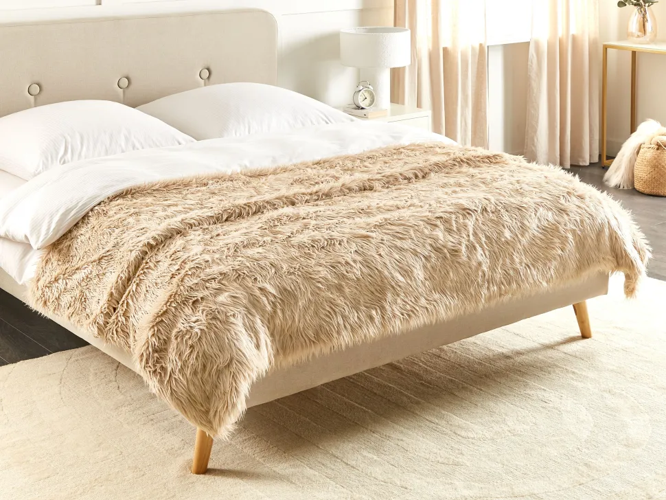 Manta Em Acrilico Castanho Claro 200 X 220 Cm Delice