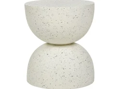 Mesa De Apoio Branca Com Efeito Terrazzo Caoria