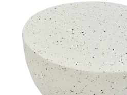Mesa De Apoio Branca Com Efeito Terrazzo Caoria