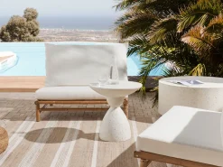 Mesa De Apoio Branca Com Efeito Terrazzo Caffi