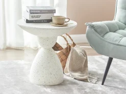 Mesa De Apoio Branca Com Efeito Terrazzo Caffi