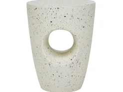 Mesa De Apoio Branca Com Efeito Terrazzo Edolo