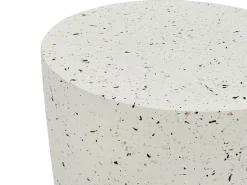 Mesa De Apoio Branca Com Efeito Terrazzo Edolo