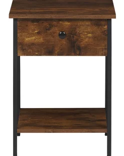 Mesa De Apoio Com 1 Gaveta Em Madeira Escura Vester