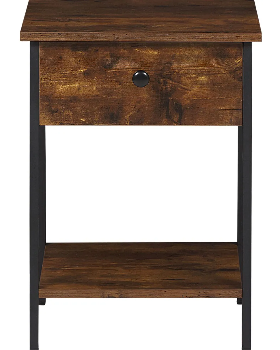 Mesa De Apoio Com 1 Gaveta Em Madeira Escura Vester