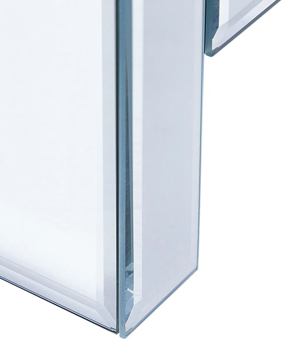 Mesa De Apoio Com 3 Gavetas Em Efeito Espelhado Prateada Lorris