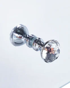 Mesa De Apoio Com 3 Gavetas Em Efeito Espelhado Prateada Lorris