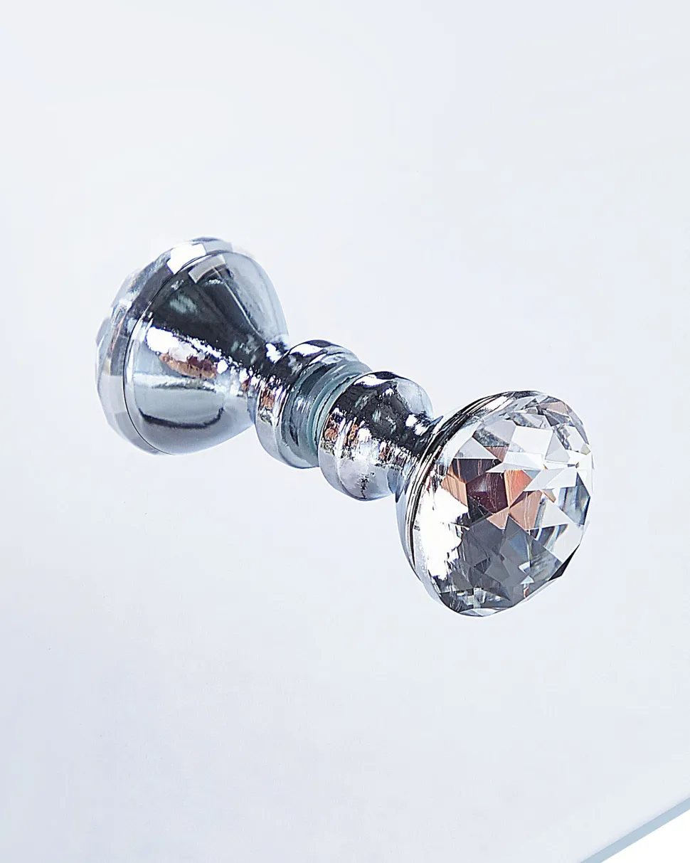 Mesa De Apoio Com 3 Gavetas Em Efeito Espelhado Prateada Lorris