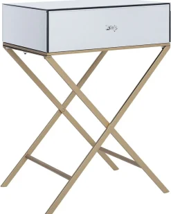 Mesa De Apoio Com 1 Gaveta Em Efeito Espelhado Vivy