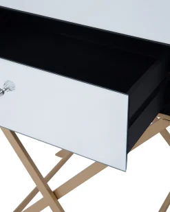 Mesa De Apoio Com 1 Gaveta Em Efeito Espelhado Vivy