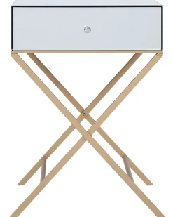 Mesa De Apoio Com 1 Gaveta Em Efeito Espelhado Vivy