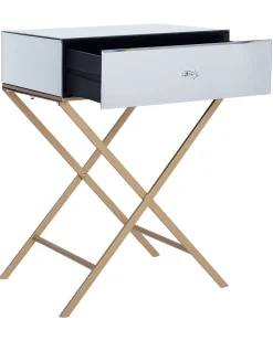 Mesa De Apoio Com 1 Gaveta Em Efeito Espelhado Vivy