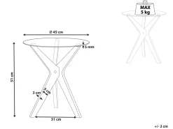 Mesa De Apoio Em Madeira Clara E Tampo De Vidro Temperado Valley