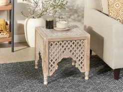 Mesa De Apoio Em Madeira Clara De Mango Kadma