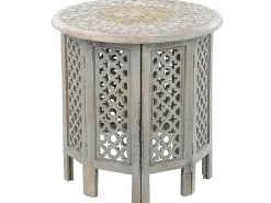 Mesa De Apoio Em Madeira De Mango Cinzenta Jagori