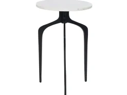 Mesa De Apoio Em Marmore Branco Com Preto Tihoi