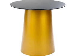 Mesa De Apoio Em Metal Dourado E Preto Kerang