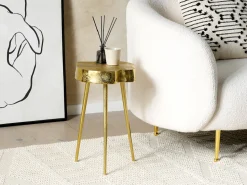 Mesa De Apoio Em Metal Dourado Taupo