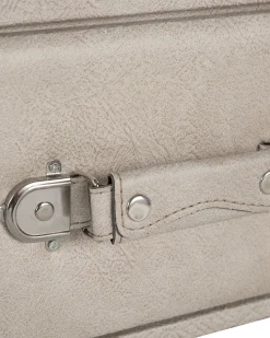 Mesa De Cabeceira Com 1 Gaveta Em Pele Sintetica Creme Eurostar