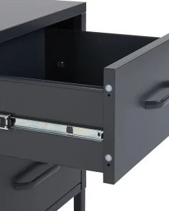 Mesa De Cabeceira Com 2 Gavetas Em Metal Cinzento Grafite Malavi