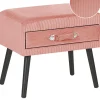 Mesa De Cabeceira Com 1 Gaveta Em Bombazine Rosa Eurostar