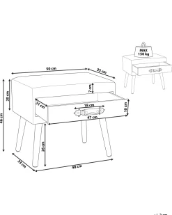 Mesa De Cabeceira Com 1 Gaveta Em Bombazine Rosa Eurostar