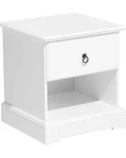 Mesa De Cabeceira Com 1 Gaveta Branca Gilbert