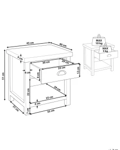 Mesa De Cabeceira Com 1 Gaveta Cinzenta Clio