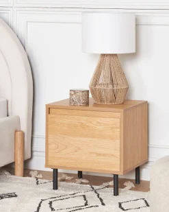 Mesa De Cabeceira Com 1 Gaveta Cor De Madeira Clara Nikea