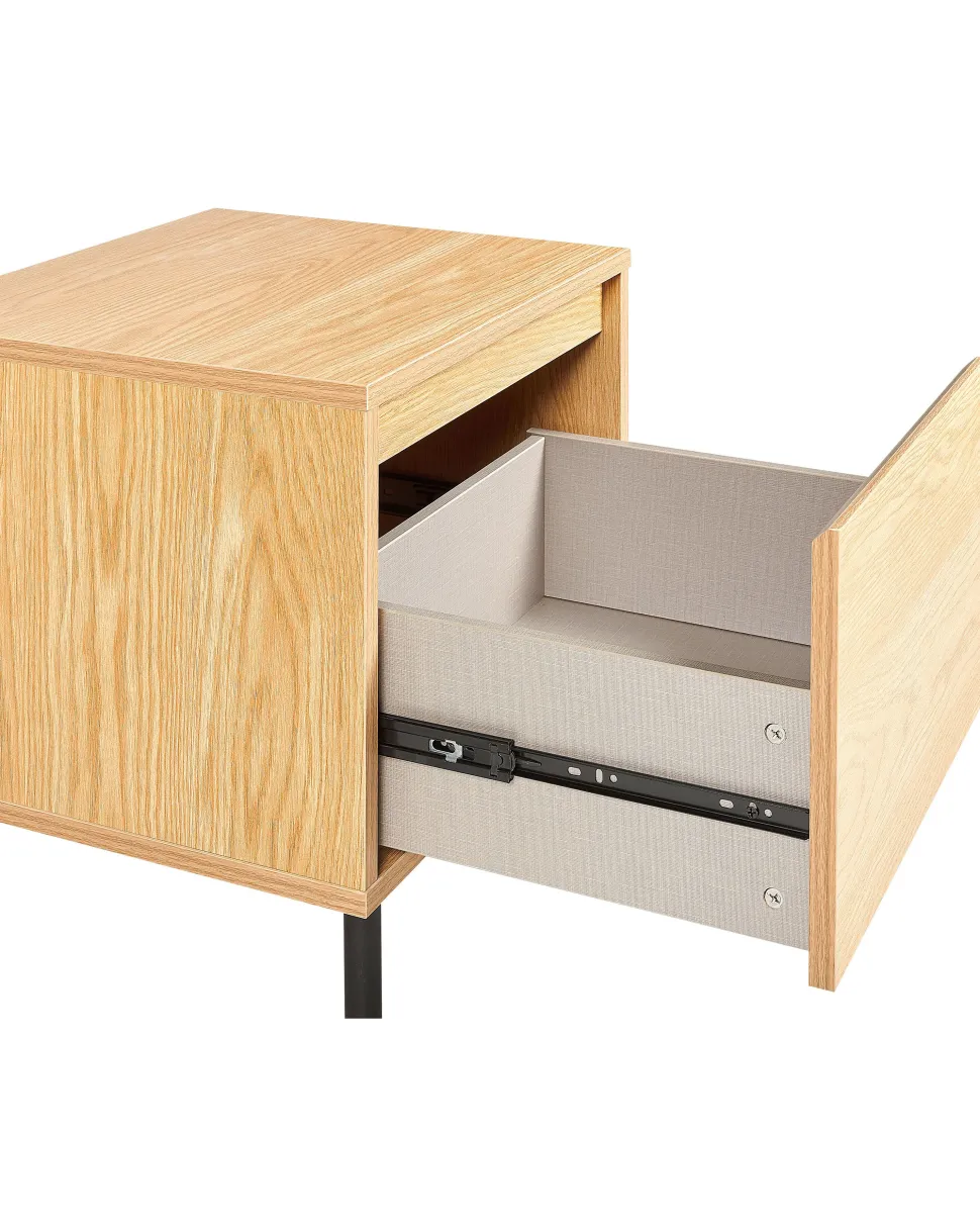 Mesa De Cabeceira Com 1 Gaveta Cor De Madeira Clara Nikea