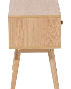 Mesa De Cabeceira Com 1 Gaveta Em Madeira Clara Arvada